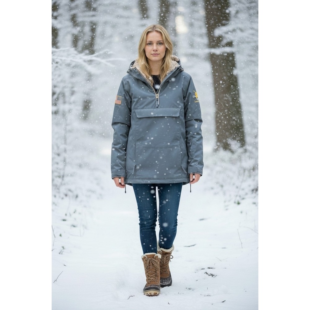 Turbine Team Alaska Arctic Winter‎ Games Anorak Jacket Gray Womens Medium